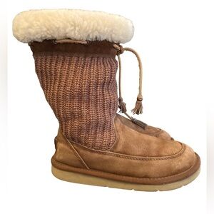 Ugg Australia - Women’s Suburb Knit Crochet Suede Boots With Tie Tassels